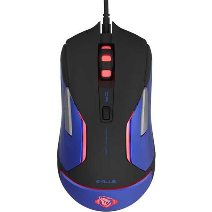 Мишка E-blue Gaming Auroza V2 EMS668BKAA-UI, оптична, 6 бутона, 5000 DPI, синя
