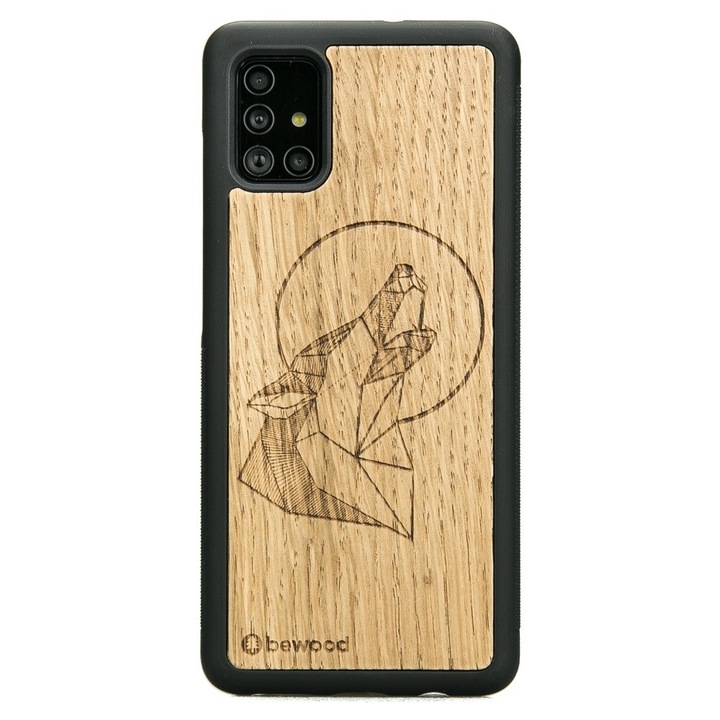 Husa pentru Samsung Galaxy A71, BEWOOD, Silicon/Lemn, Maro