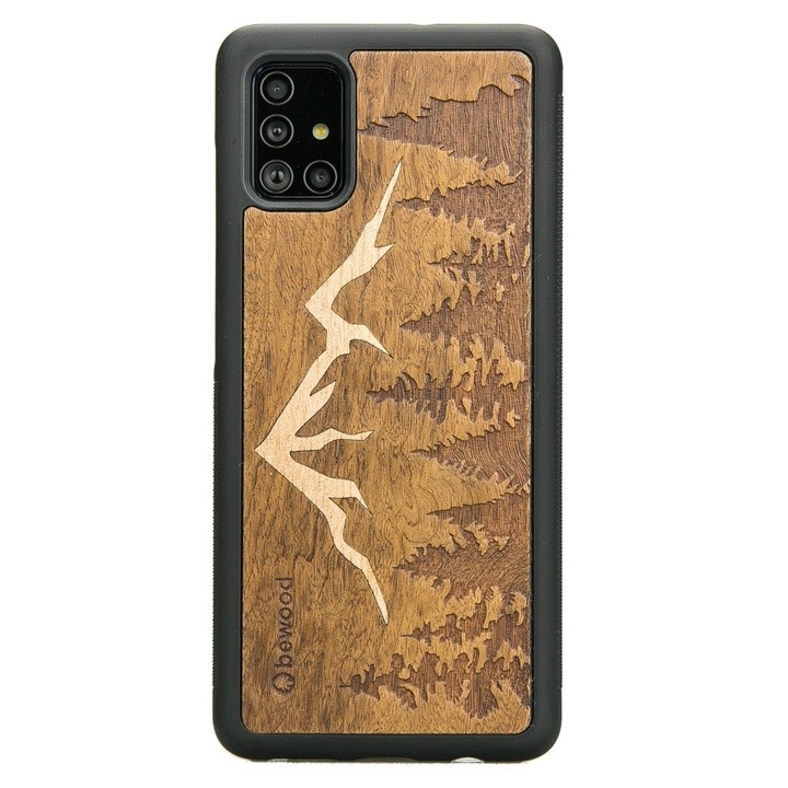 Кейс за Samsung Galaxy A51, BEWOOD, силикон/дърво, кафяв