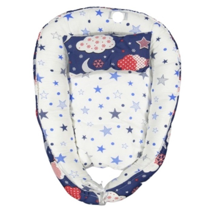 Coccoo Bebe Kidizi Baby Babafészek, huzat 100% pamut, 110x70 cm, Kék