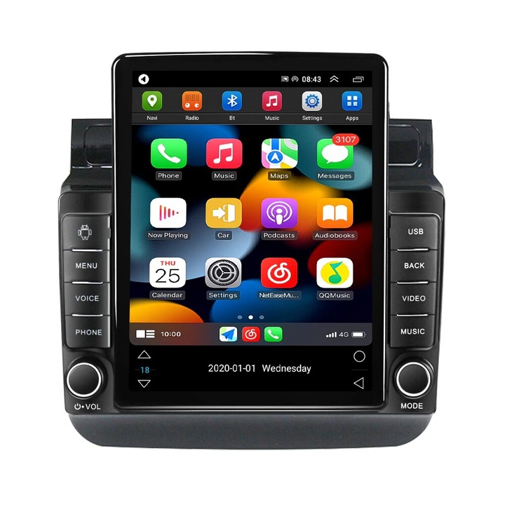 Navigatie Volkswagen Touareg din 2010-2018, NAVIGPS, Display TESLA 9.5 inch, 2GB RAM si 32GB ROM, Wireless Carplay si Android Auto, Procesor Octacore, Slot sim 4G, Sunet DSP, Camera Marsarier, Bluetooth, USB, Wi Fi, Radio