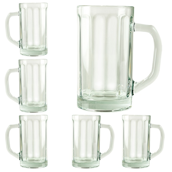 Set 6 halbe, Italian Design, Tankard Beer, 500 ml