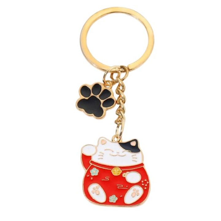 breloc lucky cat cu pisicuta rosie imagen 40_1_
6