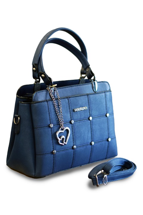 Geanta Dama Berlin 31x28x14cm Piele Ecologica, Bleumarin, 31x28x14