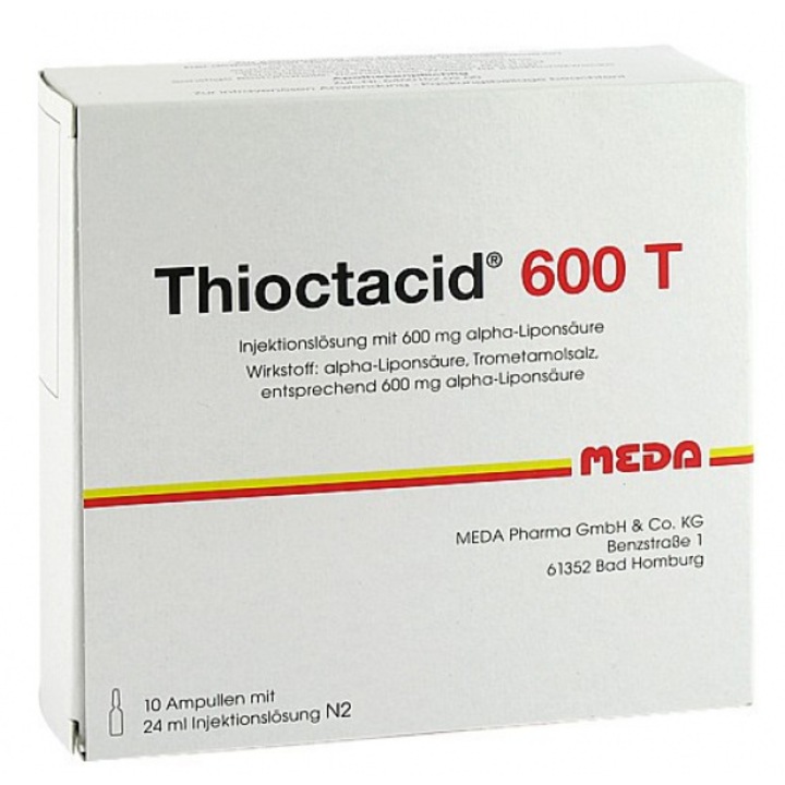 Kiegészítő, Meda, Thioctacid 600T, Antioxidáns hatás, 10 ampulla x 24 ml
