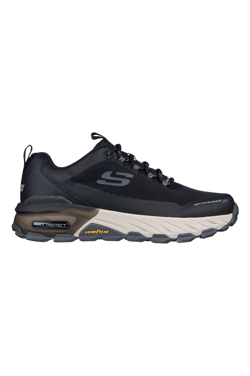 Skechers, Max Protect-Fast vízálló túracipő, Fekete, Szürke, 41 - eMAG.hu