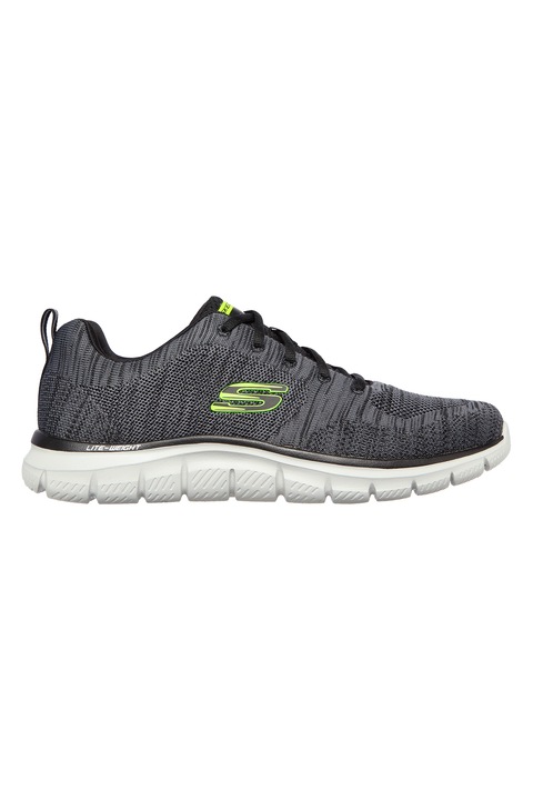 Skechers, Pantofi sport de plasa tricotata Front Runner, Negru, Gri, 41