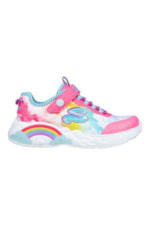 Skechers, Мрежести спортни обувки Rainbow Racer с LED светлини, Жълт ...