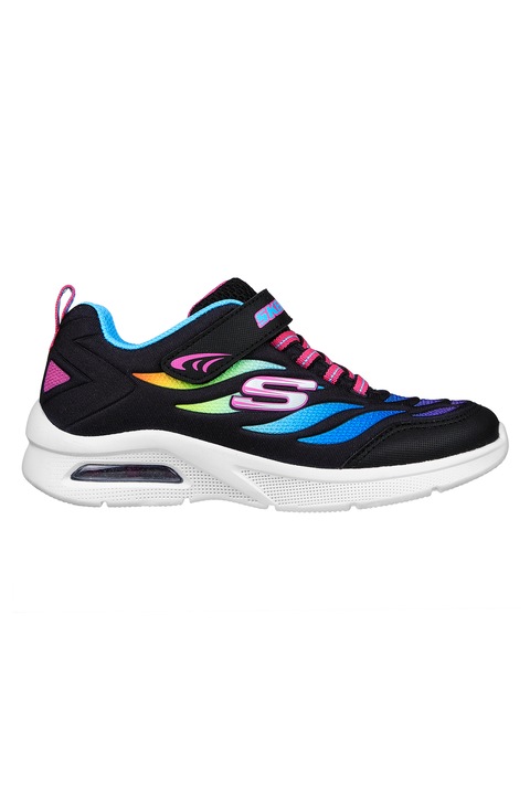 Skechers, Micro Spec Max hálós anyagú sneaker kontrasztos részletekkel, Fekete/Kék