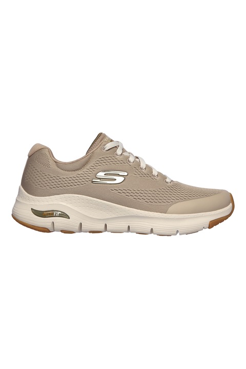 Skechers, Pantofi sport din textil cu insertii de material sintetic Arch Fit, Maro taupe deschis