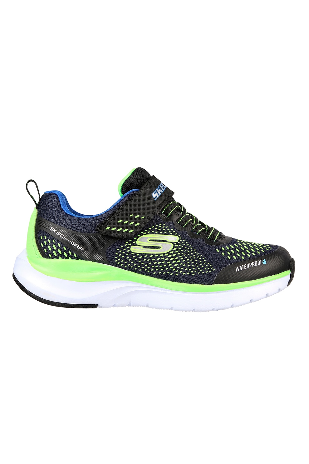 Skechers, Pantofi sport Ultra Groove, Bleumarin, Verde electric, Negru, 30 EU