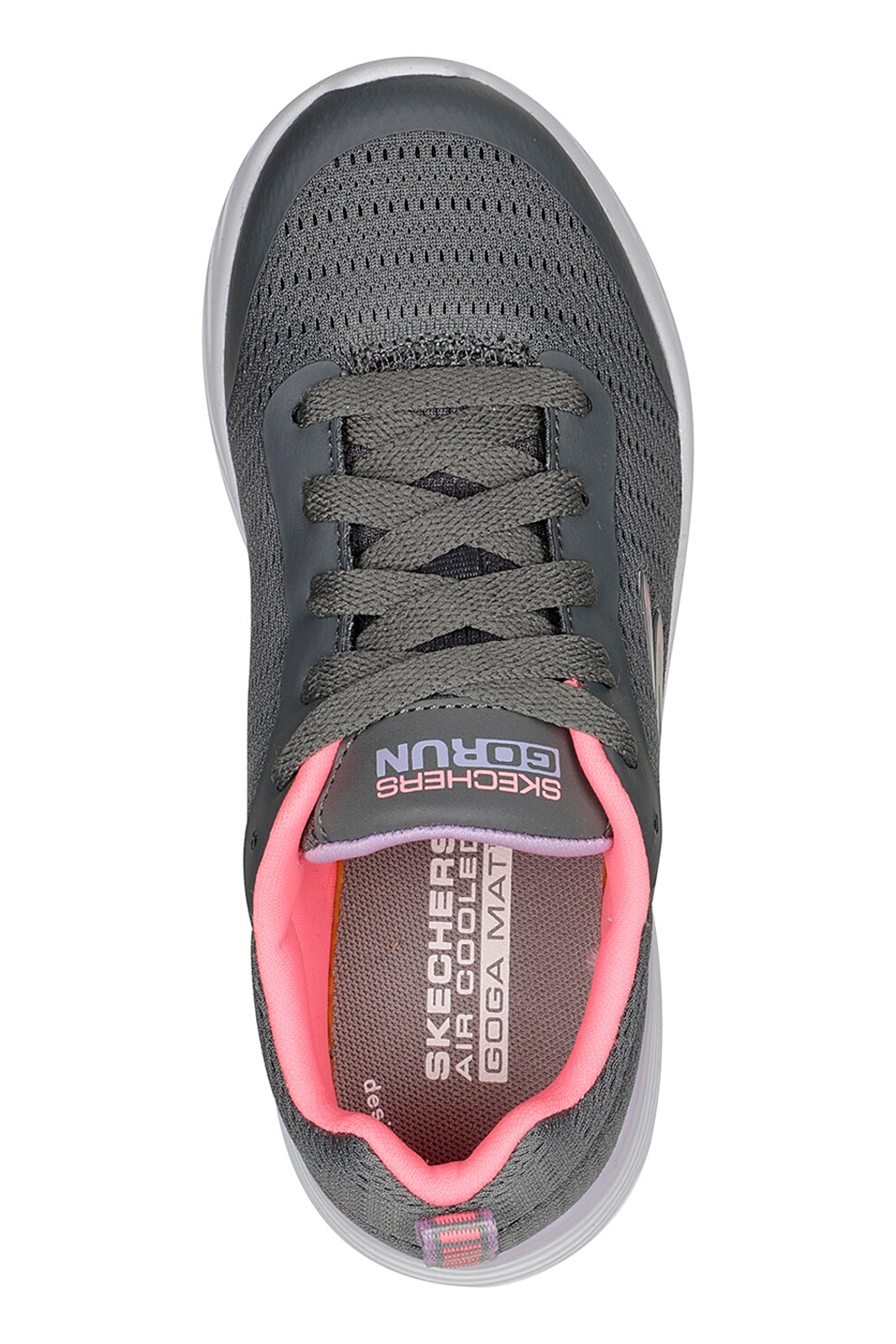 Skechers, Спортни обувки Go Run с мрежа и лого, Сив, 32 EU eMAG.bg