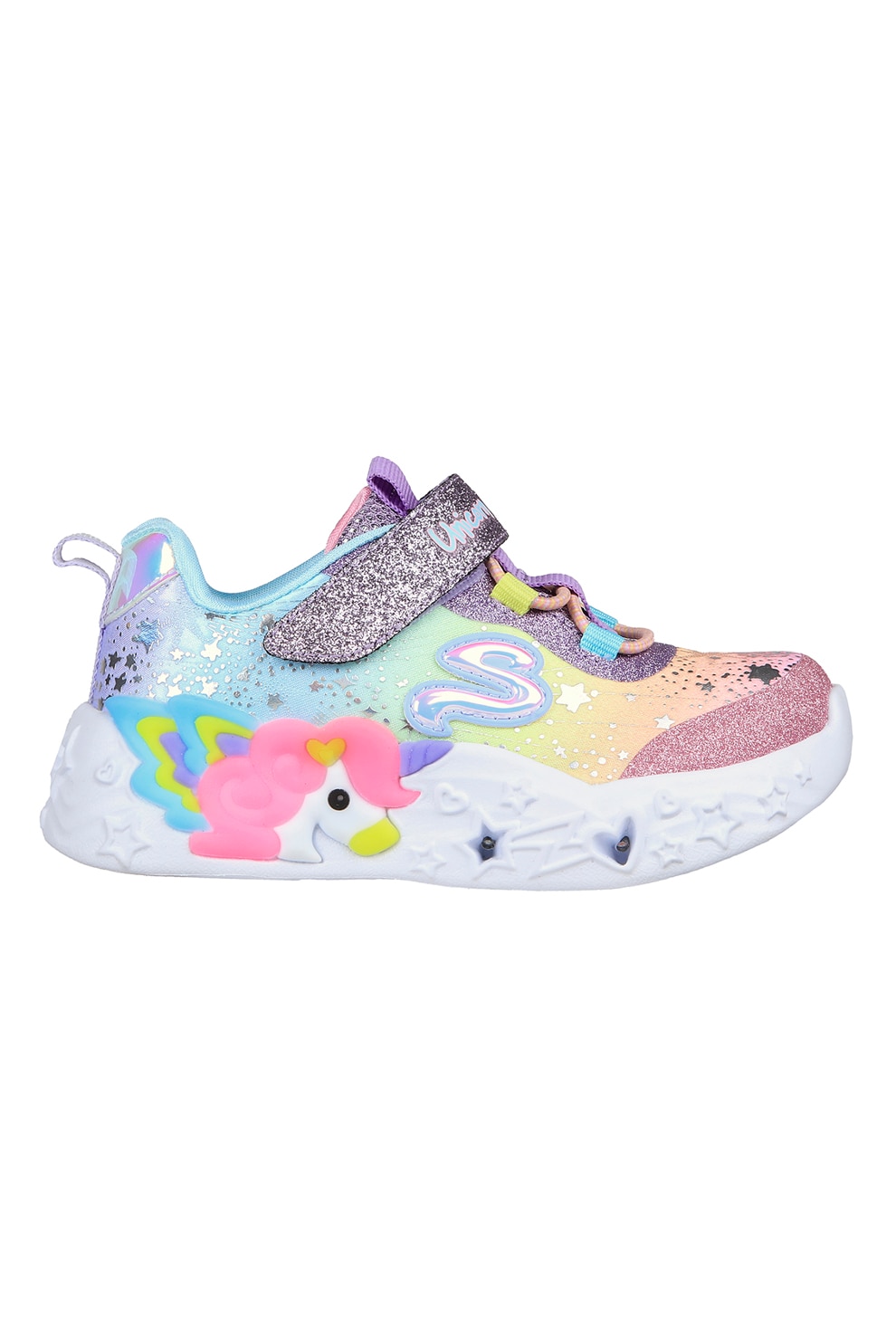 Skechers, Pantofi sport cu LED-uri Unicord Charmer, Multicolor, 26 EU