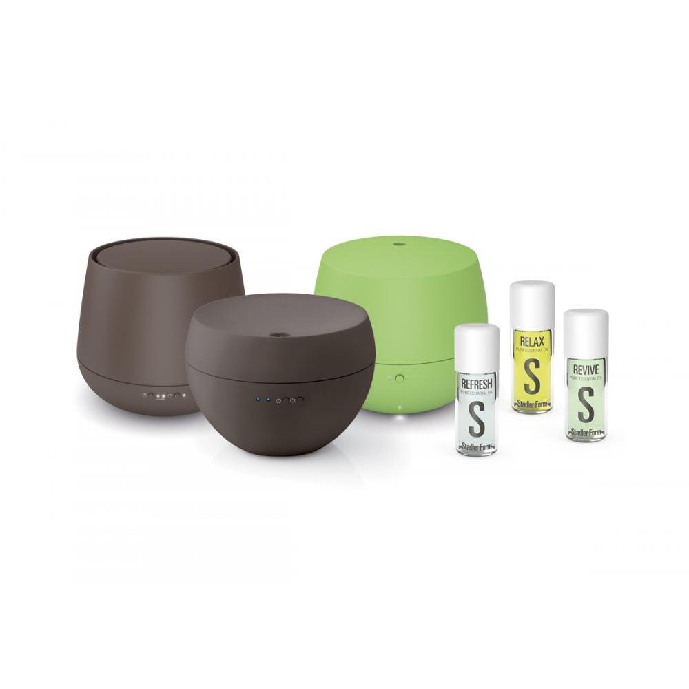 Pachet Promo Stadler Form: Difuzor de aroma Julia bronze + Difuzor de aroma Jasmine bronze + Difuzor de aroma Mia lime + Uleiuri esentiale Refresh + Revive + Relax