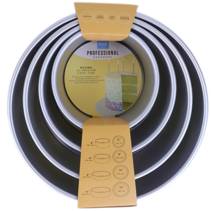 Комплект 4 дълбоки кръгли тави за печене 15/20/25/30x10см, PME