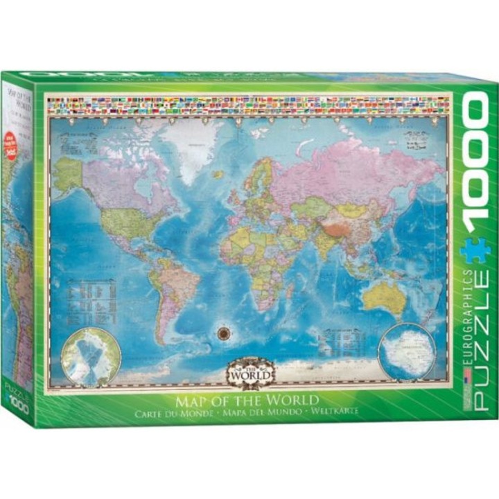 Пъзел Eurographics - Map of the World, 1.000 части (62244)