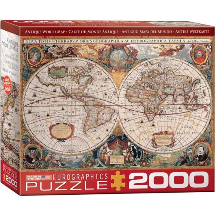 EuroGraphics 2000 db-os puzzle - Antique World Map (8220-1997)