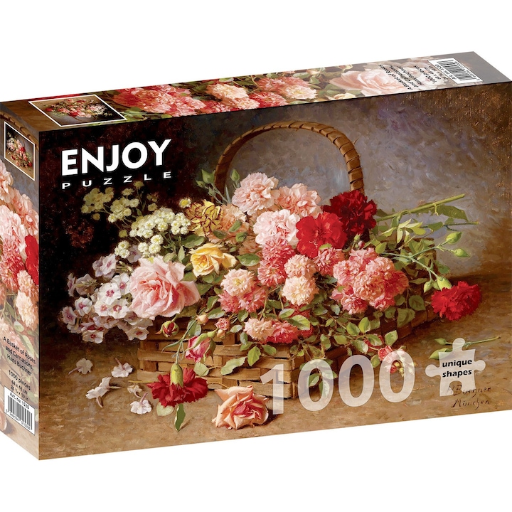 Enjoy - Hans Buchner: A Basket of Roses and Carnations 1000 db-os puzzle