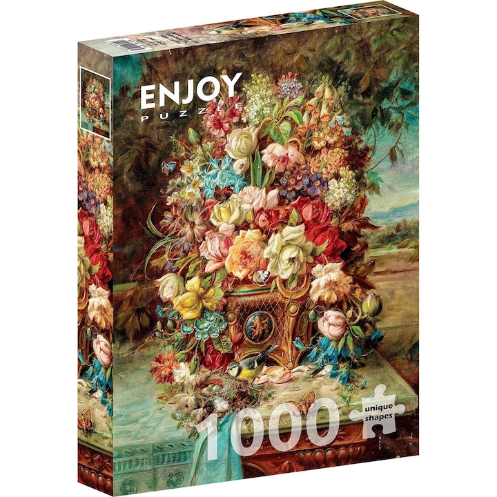 Enjoy - Hans Zatzka: Flowers Still Life with Blue Tit 1000 db-os puzzle