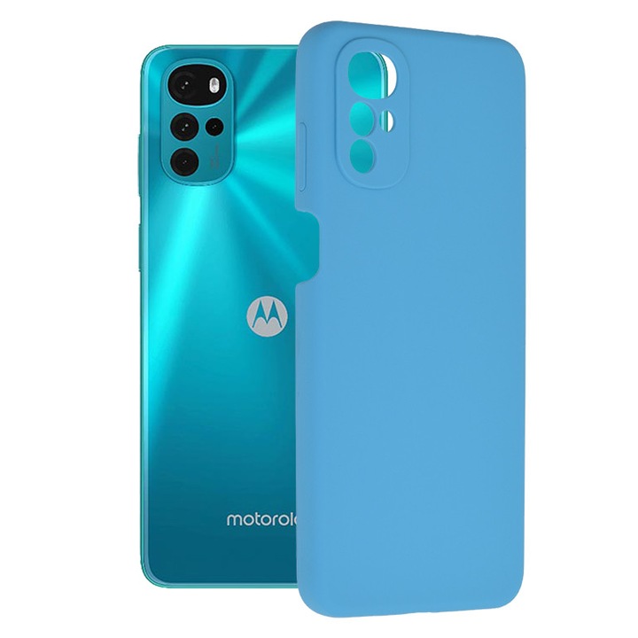 Husa Protectie Double Structure pentru Motorola Moto G22, Microfibra, Albastru Royal