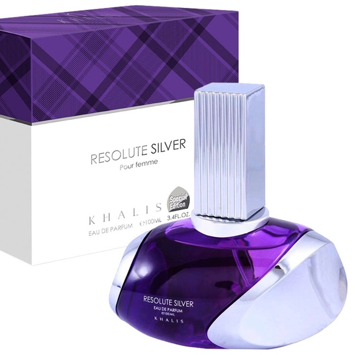 Apa de Parfum Khalis, RESOLUTE SILVER, Dama, 100 ml