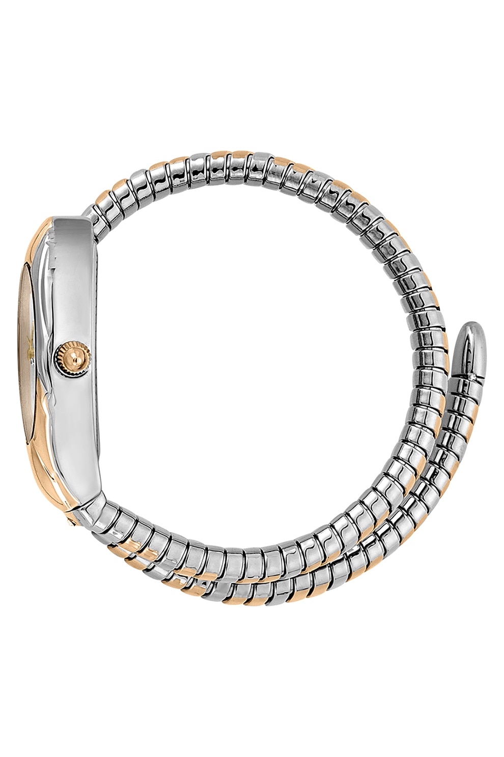 JUST CAVALLI, Часовник с увит дизайн на змия, Rose Gold, Сребрист - eMAG.bg