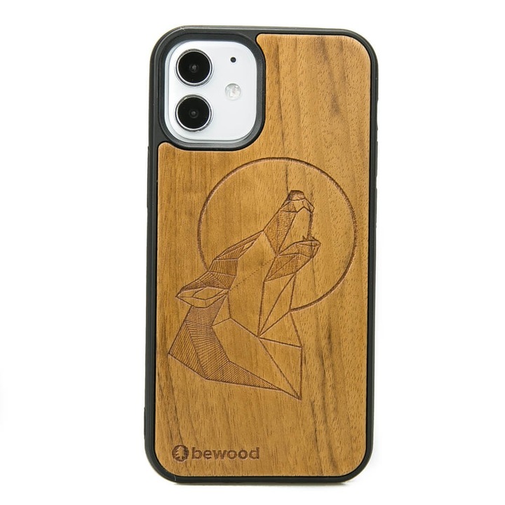 Husa pentru Apple iPhone 12 Mini, BEWOOD, Silicon/Lemn, Maro