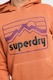 SUPERDRY, Худи с памук с лого, Керемидено червено, L