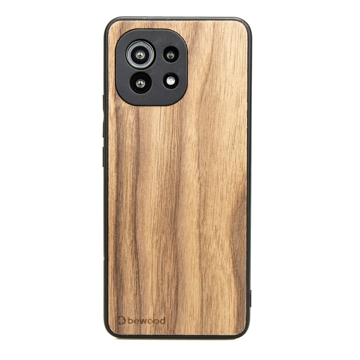 Защитен калъф Xiaomi Mi 11, Bewood, дърво/силикон/поликарбонат, кафяв