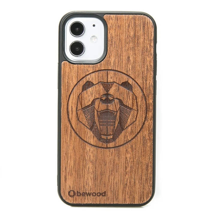 Husa pentru Apple iPhone 12 Mini, BEWOOD, Silicon/Lemn, Maro