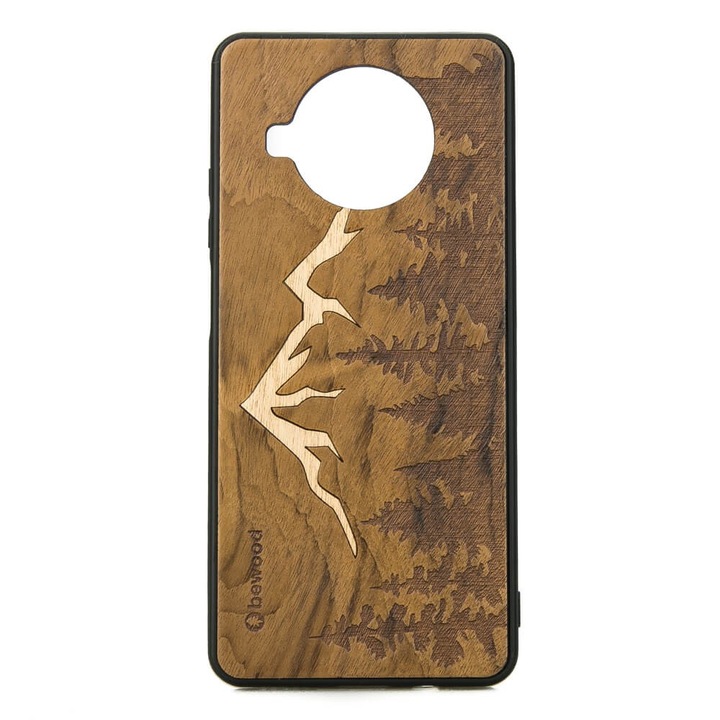 Husa Xiaomi Mi 10T Lite, Bewood, Lemn, Negru/Maro