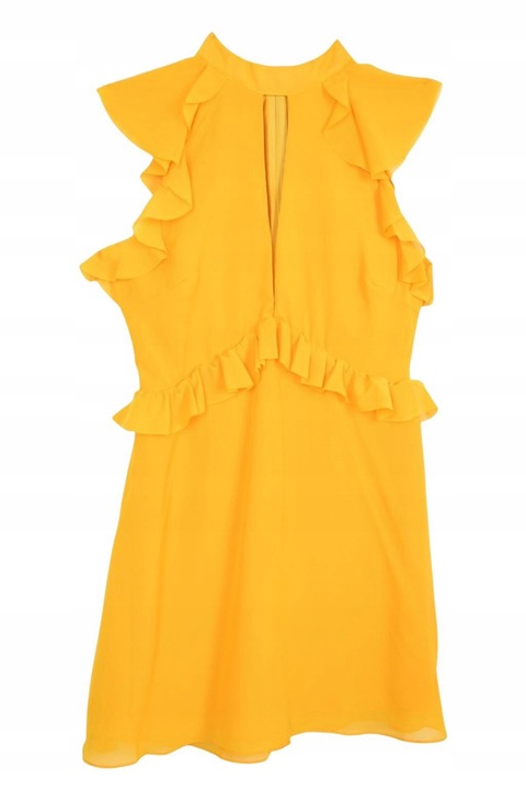 Дамска рокля True Decadence с волани, полиестер, жълто, M