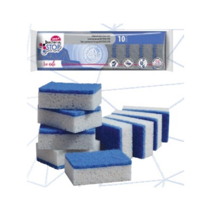 Antibakteriális súrolószivacs 10db - YORK BACTERIA STOP