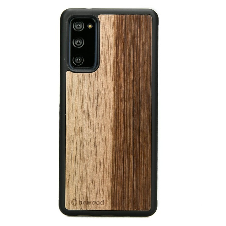 Husa Samsung Galaxy S20 FE 5G, Bewood, Lemn, Negru/Maro