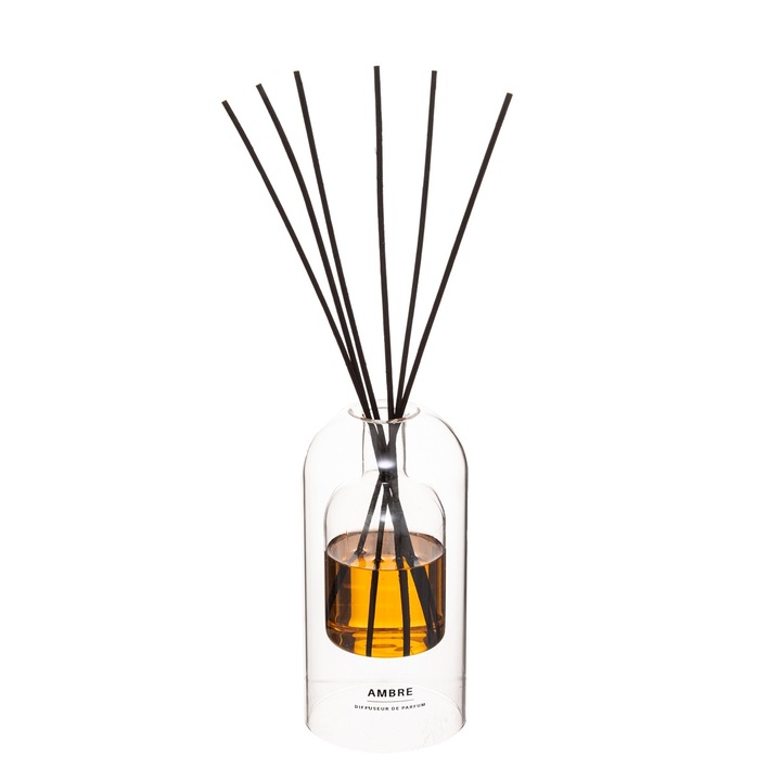 Légfrissítő diffúzor, pálcikákkal, borostyán, 150 ml