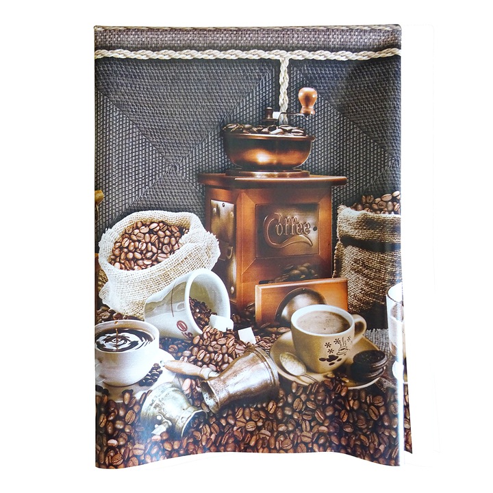 Viaszosvászon asztalterítő ND, 300x140 cm, vízálló, dekor kávé CRJ8