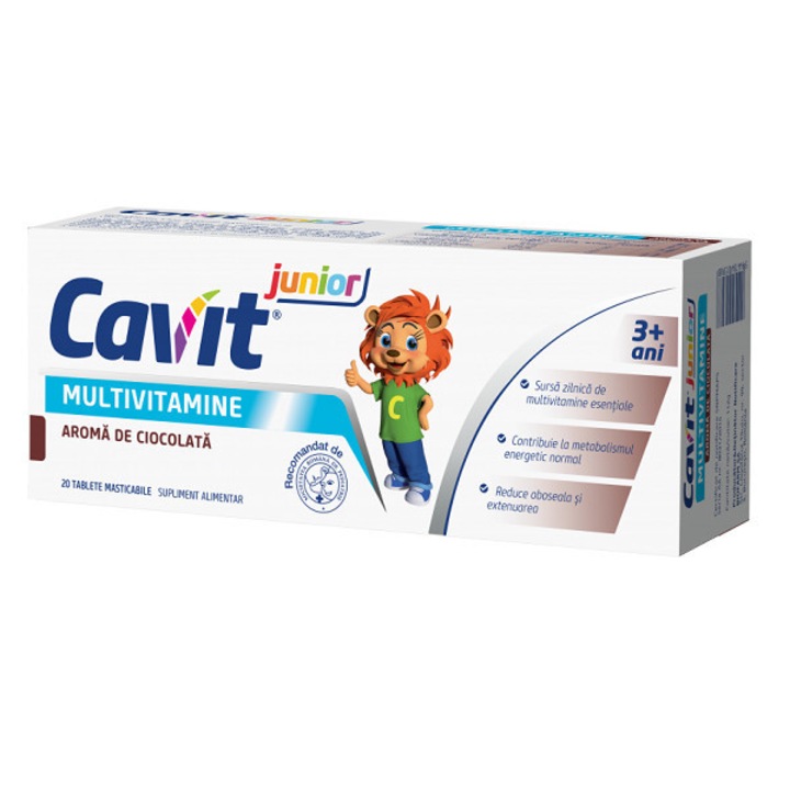 Cavit Junior Multivitamine Aroma Vanilina 20 tablete Masticabile Biofarm