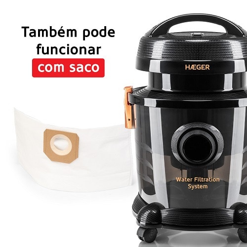 Aspirator Cu Filtrare Prin Apa HAEGER AQUACLEAN VC-12W.044A, Putere 1200 W, Capacitate 9 Litri, Tub Telescopic Metalic, Negru