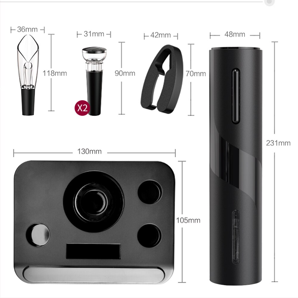 Комплект електрически тирбушон, ABS/Поликарбонат/Алуминий, Черен - eMAG.bg