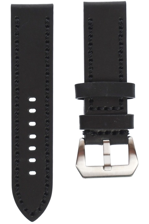 Curea de ceas din piele, 22 mm x 22 cm, negru - 609X22N6