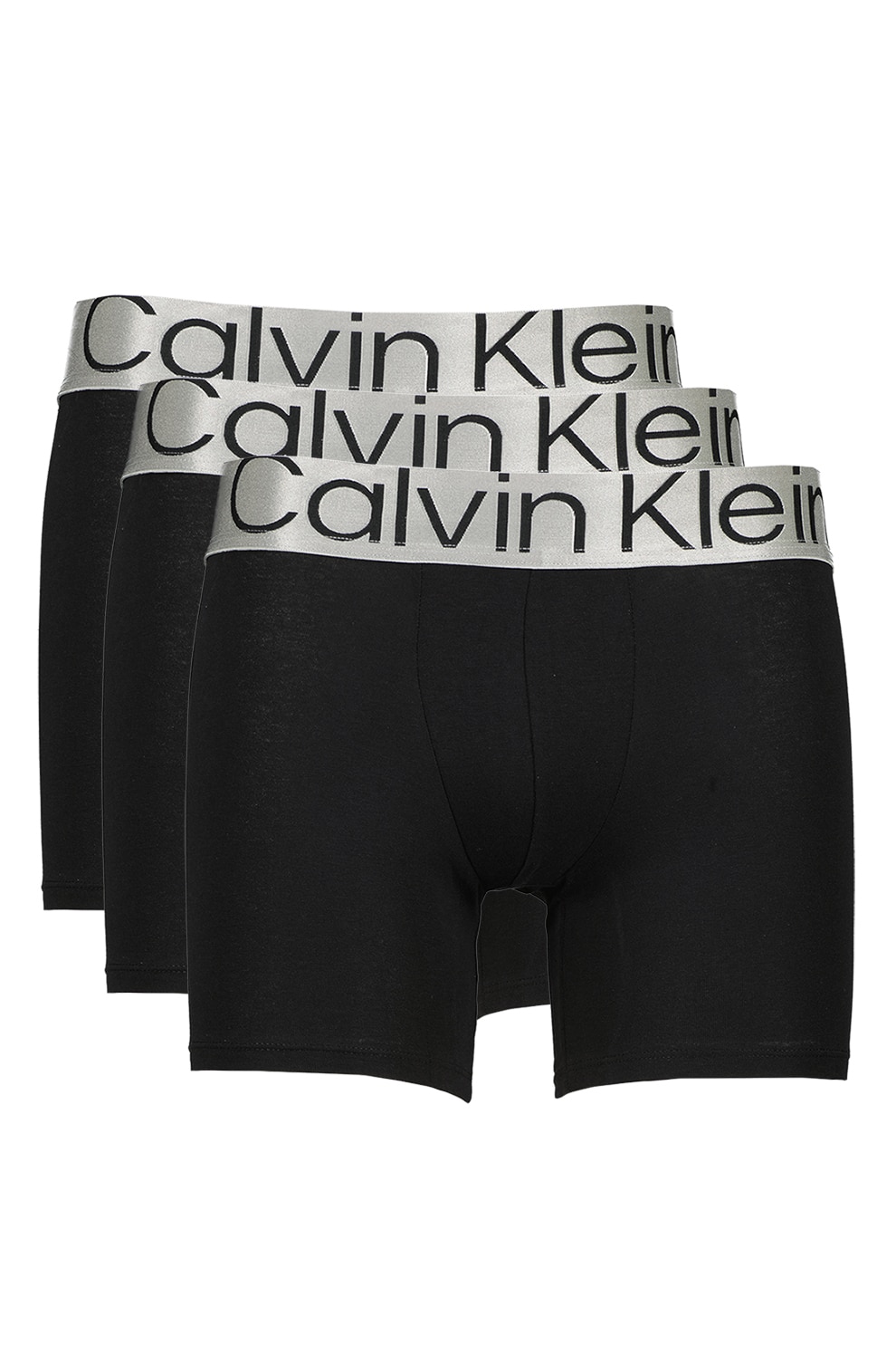 CALVIN KLEIN, Боксерки с памук и лого на талията, 3 чифта, Избеляло ...
