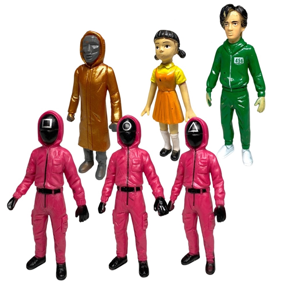 Set 6 Figurine Squid Game Zenuk - Soldati, Front Man, Diverse