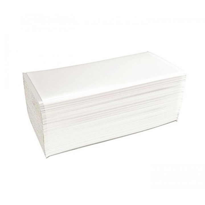 Set prosoape profesionale pliabile Z fold din hartie, 2 straturi, 20 pachete, 230 x 225 mm, Alb