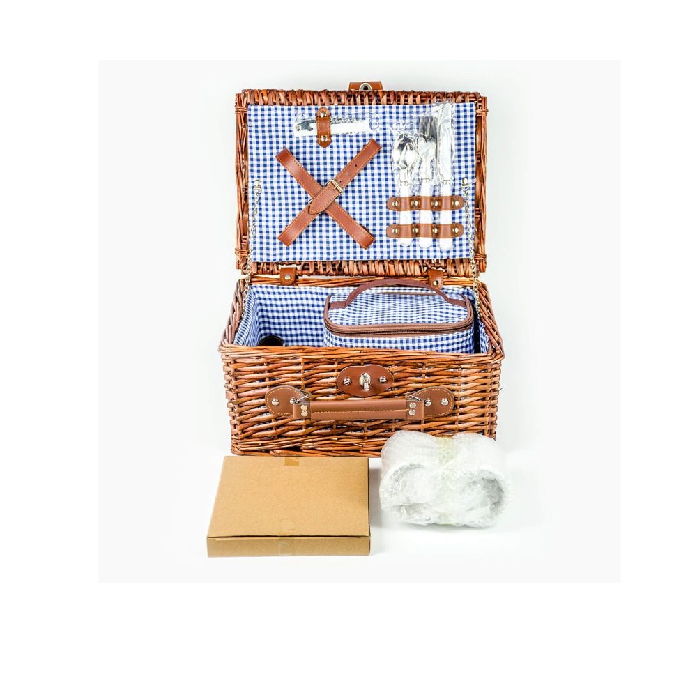 Set Cos Picnic 2 Persoane din Rachita, Bigshot BSZQ14459, cu Geanta