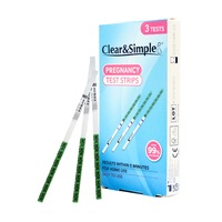 Test Sarcina Clear & Simple, 3 Benzi 99 % Precizie, Test Sarcina Hcg, Rezultatul In 5 Minute, Utilizare Casnica si Usor de Folosit