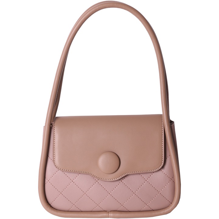 Geanta de umar mini matlasata, din imitatie de piele, AB-G2789TA Taupe