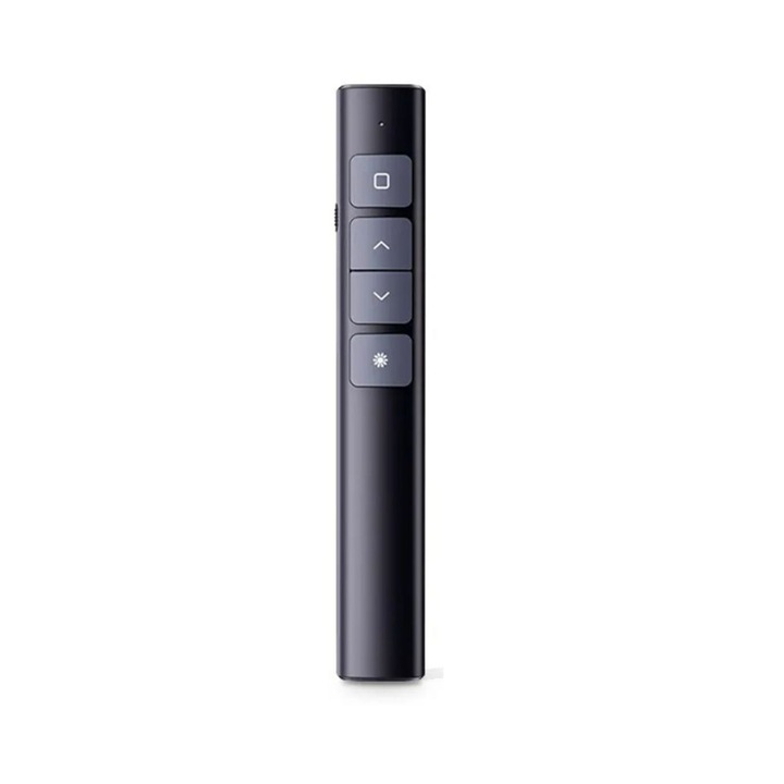 OEM Vezeték nélküli lézermutató, prezentációkhoz, lézermutató erős piros fénnyel, USB töltés, csúsztatás, 100 méteres hatótáv, fekete