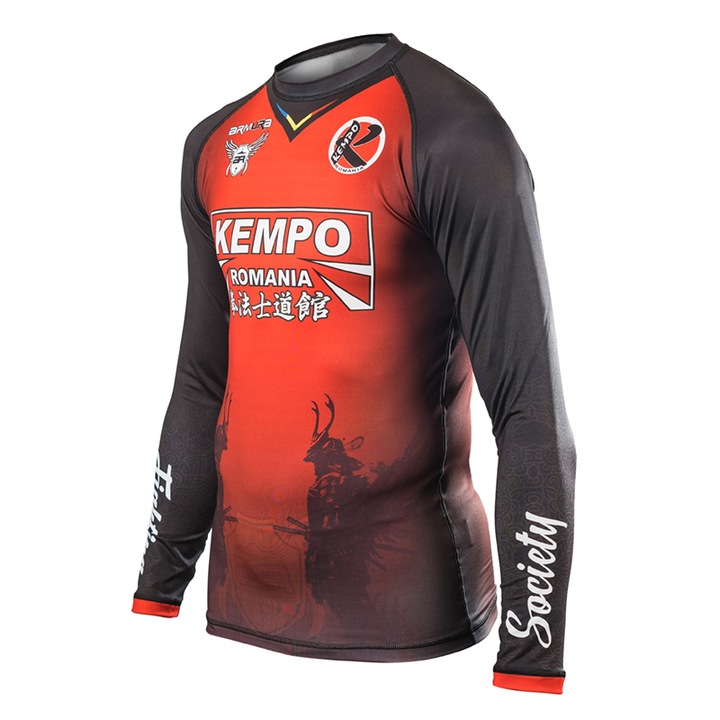Bluza sport Rashguard Kempo, Rosu/Negru