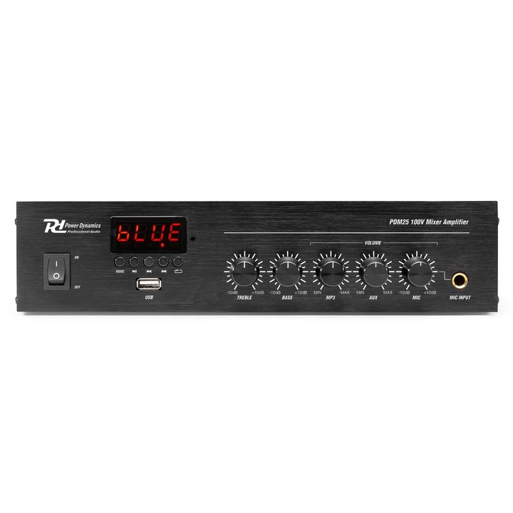 Радио усилвател 100v, 4-16ohm, 25w, USB, Bluetooth, Радио, Дистанционно