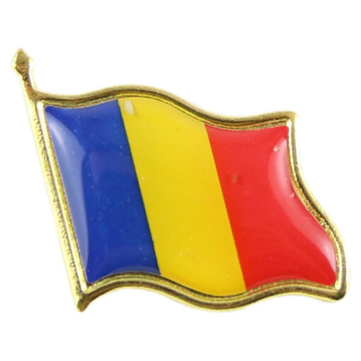 Значка тип трицветно знаме на Румъния, тип брошка, 15 мм х15 мм